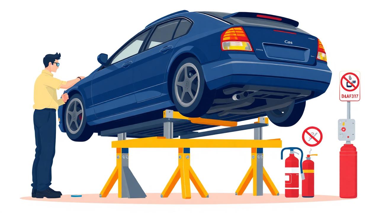 السلامة في الورشة — ميكانيكي سيارات